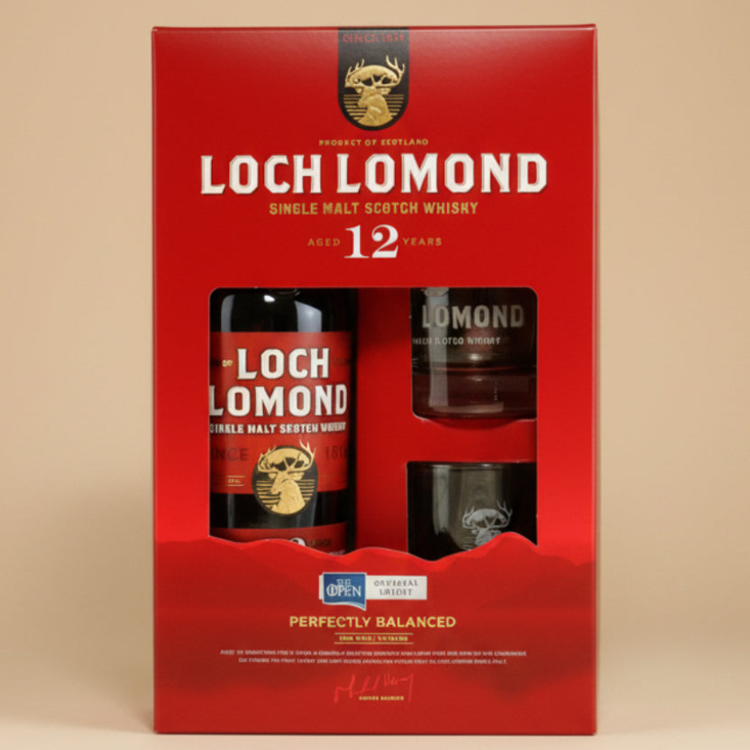 Loch Lomond 12 Years Old Gift Box med 2 glas