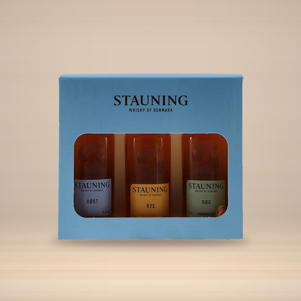 Stauning provsmakning – Høst, Rye & Røg 3 × 5 cl