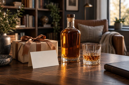 Whiskyflaska och present till pappa med personlig hälsning