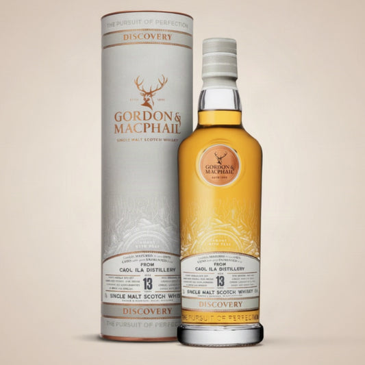 Caol Ila 13 Years Discovery med flaska och silverfärgad presenttub
