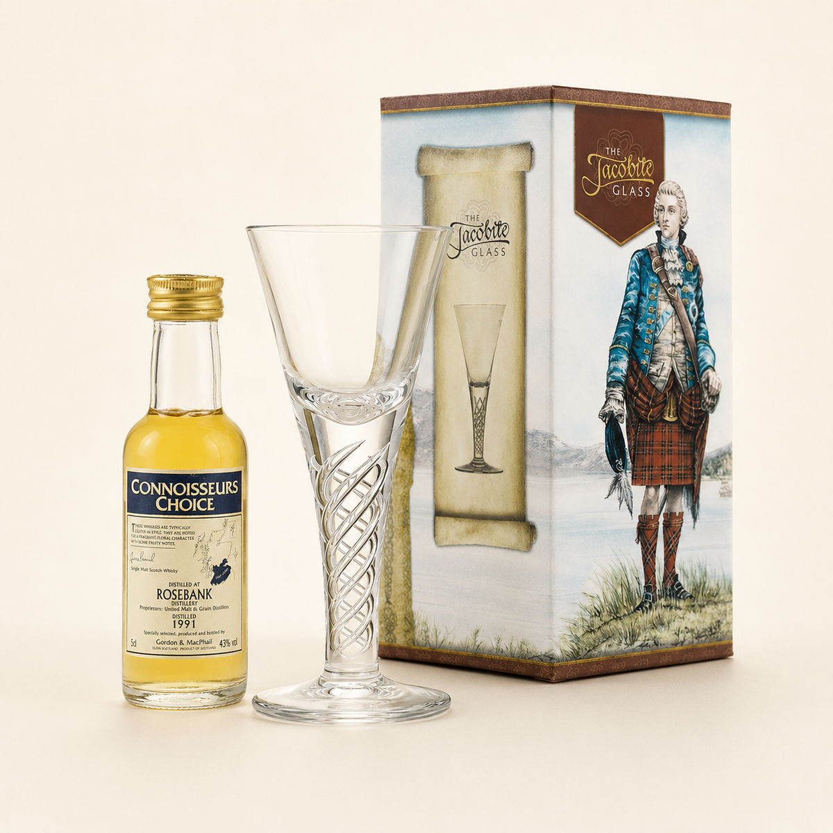Rosebank 1991 med Jacobite-glas i ask